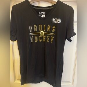 Adidas Bruins V Neck Hockey Black Tee